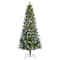 Glitzhome® 7.5ft Pre-Lit Green Cashmere Slim Pine Artificial Christmas Tree, Multicolor LED Lights